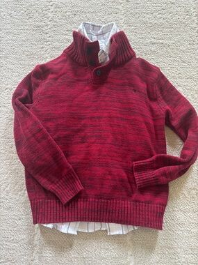 Calvin Klein Red Marled Sweater Set